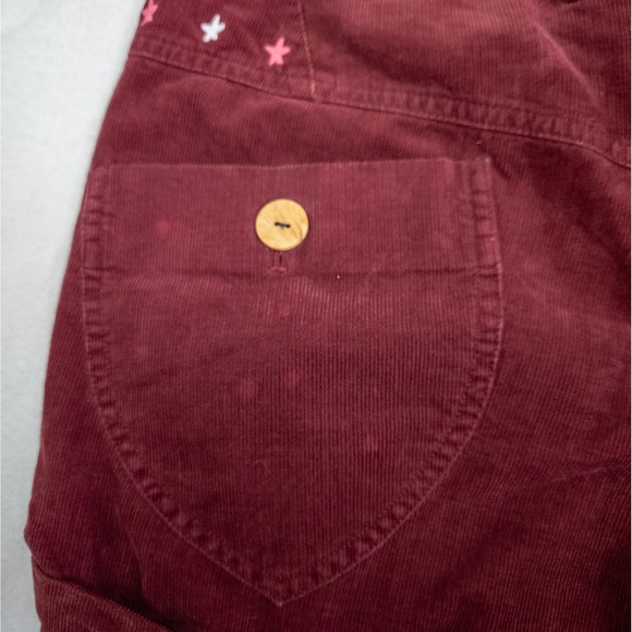 Indie Sleaze Red Corduroy Shorts - Rock &‎ Roll Embroidered Pockets - Women's S - Picture 6 of 9